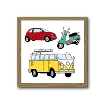 빈티지큐브액자 자동차 시리즈-050(브라운색상 31cm X 31cm), 시리즈-050