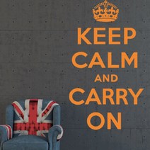 시트로 Keep calm and carry on 스티커 M, 옐로우오렌지레터링