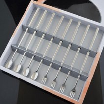 현진 롱티스푼 포크 세트, 8p (롱티스푼 4p, 롱티포크 4p) + 케이스