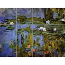 Scenery-087 호수에 피어난 단안한 연꽃 30 x 30 cm 12장, 혼합 색상, 1세트