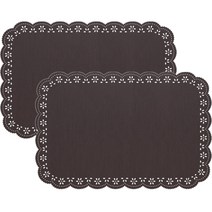 미레 사각레이스 테이블매트, 다크브라운, 2개