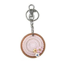 라테스트 서클 레이스 플라워 미니 슬라이드거울, 퍼플, 1개