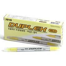 자바 듀플렉스 트윈 마일드 형광펜 12p, 노랑, 1개