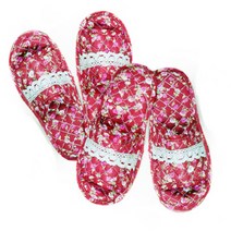 고운매 퀼팅 실내화 2p, 이중레이스 동백