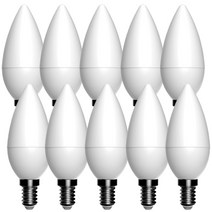 우리조명 장수 LED 촛대구 전구 5W 14베이스, 주광색, 10개입