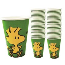 PEANUTS 컬러종이컵 390ml 그린(우드스탁), 50개입, 1개