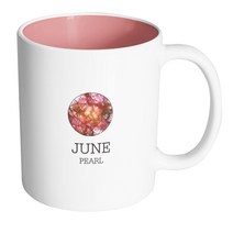 핸드팩토리 탄생석 6월 머그컵, 내부 파스텔 핑크, 1개