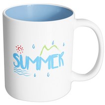 핸드팩토리 포시즌 여름 머그컵, 내부 파스텔 블루, 1개