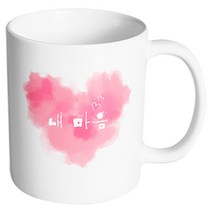 핸드팩토리 파스텔하트 내마음 머그컵, 내부 화이트, 1개