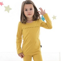 동물원 아동용 심플옐로우 에어로웜 기모내의 상의