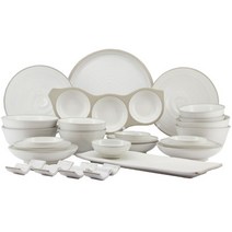 리엔세라믹 마리 크림화이트 분청 4인 홈세트 27p, 26p + 나눔접시 대