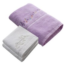송월타월 뮤직무연사 바스타올 보라 + 샤보렌 마일드얀 코마 타월 2p, 아이보리, 1세트