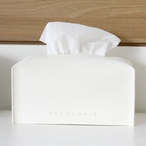 데코토닉 플레인 레더 기본형 티슈커버, 오프화이트, 1개