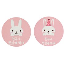황씨네도시락 도시락 스티커 친구야 생일축하해 30p + 친구야 맛있게먹어 30p, 토끼, 1세트