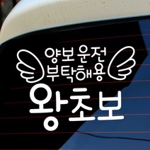 뭉키데코 자동차 스티커 타이포 양보운전 부탁해용 왕초보, 반사지, 1개