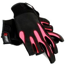 싸파 두 손가락 낚시장갑 S06, 형광 레드