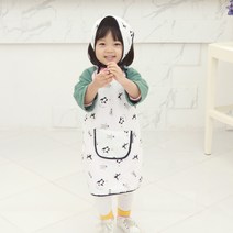 베베슈에뜨 유아동용 느낌이 다른 방수앞치마 + 두건 세트, 펭귄보이즈