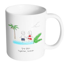 핸드팩토리 포시즌여름커플 함께영원히 머그컵, 내부 화이트, 1개