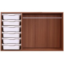 보노하우스 레브 유아동 행거 수납장 4단 B타입 메이플프레임, 화이트