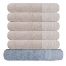 송월타월 호텔컬렉션 클래식 세면타월 5p + 클래식 바스타월 그레이, 베이지, 1세트