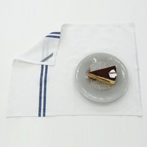 하임앤하임 프렌치 스트라이프 린넨 키친크로스 50 x 40 cm, 화이트 네이비, 1개