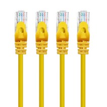 AVIVE 고급형 UTP 1m CAT6 랜선 케이블, YELLOW, 4개입