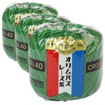 금표 40수 태팅레이스 뜨개실 3p, 232 녹색