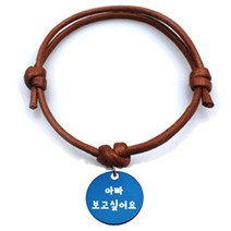 펫츠룩 반려동물 굿모닝 목걸이 카라멜M 원형블루M, 아빠보고싶어요, 1개