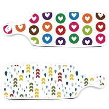 로엠디자인 서빙 도마 보드 2p 러브패턴 세트, 러브패턴, 빗물과새싹패턴, 1세트