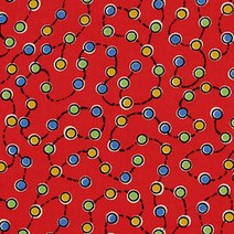 모다 코튼 덕스인어로우 버블팝 패브릭원단, 레드