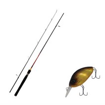 아피스 파이어스톰 베스 루어 낚싯대 S662ML + 다미끼 디씨-100 하드 베이트 루어 55mm 236H BLACK GOLD HOLO, 1세트