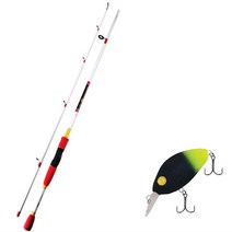 아피스 배스게임 XT 루어 낚싯대 화이트 + 다미끼 디씨-200 하드 베이트 루어 55mm009-1 GREEN TAIL BLACK, 1세트