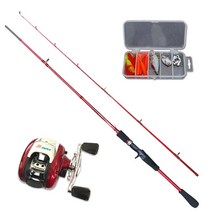 아스펜 카본 적월 루어대 + 3볼 베이트릴 + 웜세트, 혼합 색상