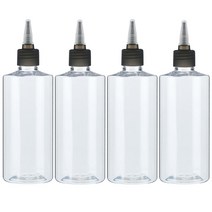 병도매닷컴 투명 뾰족 검정마개 공병 AC300, 300ml, 4개입