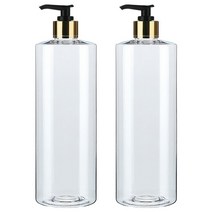 병도매닷컴 AC500 투명 디스펜서 검정 골드 마개 공병, 500ml, 2개입