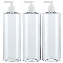 병도매닷컴 AC500 투명 디스펜서 흰색 마개 공병, 500ml, 3개입