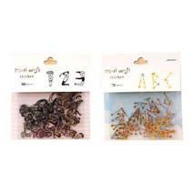 라이프포인트 알파벳 숫자 사람숫자 DIY 스티커팩 2p 세트, 11 사람숫자, 16 별자리알파벳, 1세트