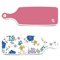 로엠디자인 서빙 도마 보드 2p 로맨틱 블루 floral 화이트 세트, 로맨틱 블루 floral 화이트, 핑크, 1세트