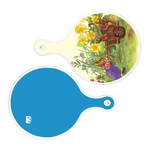 로엠디자인 서빙 원형 도마 보드 2p 카사로메오화단 세트, 카사로메오화단, 스카이블루, 1세트