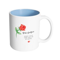 핸드팩토리 브러쉬 로즈 할머니 감사합니다 머그컵 330ml, 내부 파스텔 블루, 1개