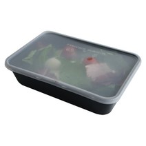 티나피크닉 블랙 일회용도시락통 낮은1칸, 1개입, 10개