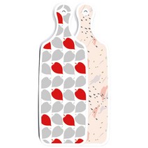 로엠디자인 양면 서빙 도마, 패턴자국, 레드그린낙옆, 1개