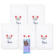 송월타월 요일기분 핸드 행주 토 5p + 후레쉬샤워타올 보라, 혼합 색상