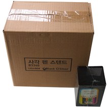 Mania 사각 철판 펜꽂이, 블랙, 12개입