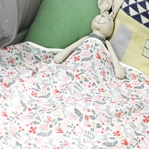 오즈맘 면 100% 이중거즈 보들보들 유아 여름 블랭킷 대 100 x 120 cm, 블라섬 핑크