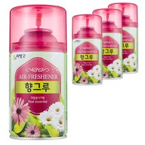 리빙굿 향그루 캔 자동분사기 아쿠아향 방향제 본품, 280ml, 280g, 4개