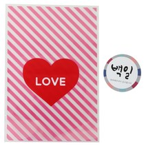 황씨네도시락 하트 속포장봉투 핑크 50p + 스티커 백일 전통 50p, 1세트