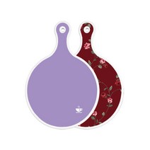 로엠디자인 양면 원형 서빙 도마 보라, 장미적색, 1개