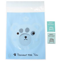 황씨네도시락 접착 애니멀 봉투 곰 50p + 캘리 케이크 생일 스티커 민트 50p, 1세트