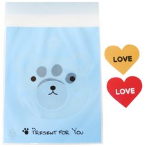 황씨네도시락 접착 애니멀 봉투 곰 50p   하트스티커 50p, 1세트